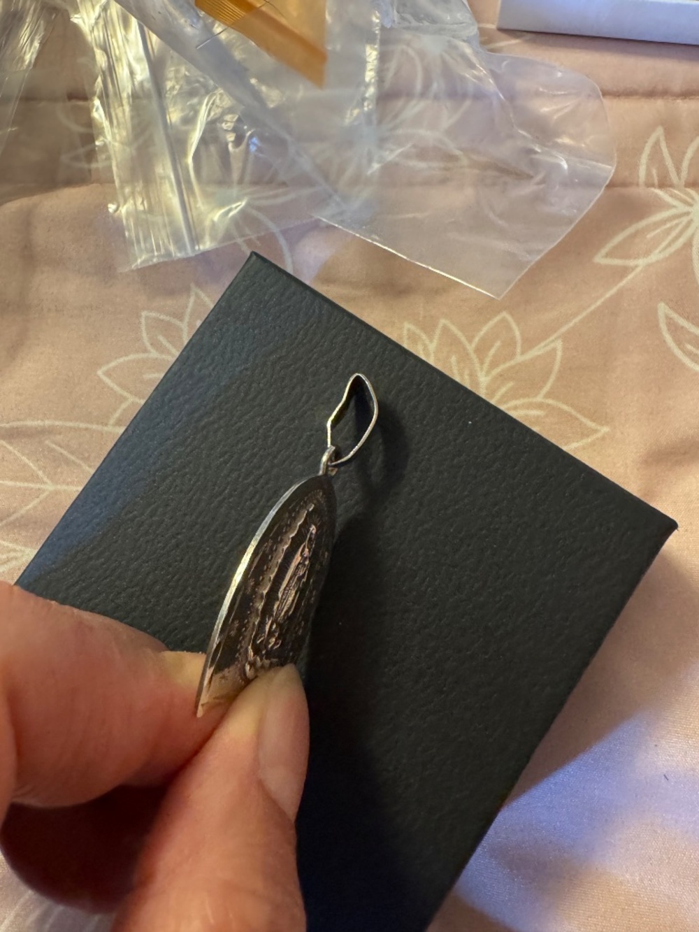 Our Lady of Guadalupe Horseshoe Pendant Sterling Silver Large - Picture 4 of 6